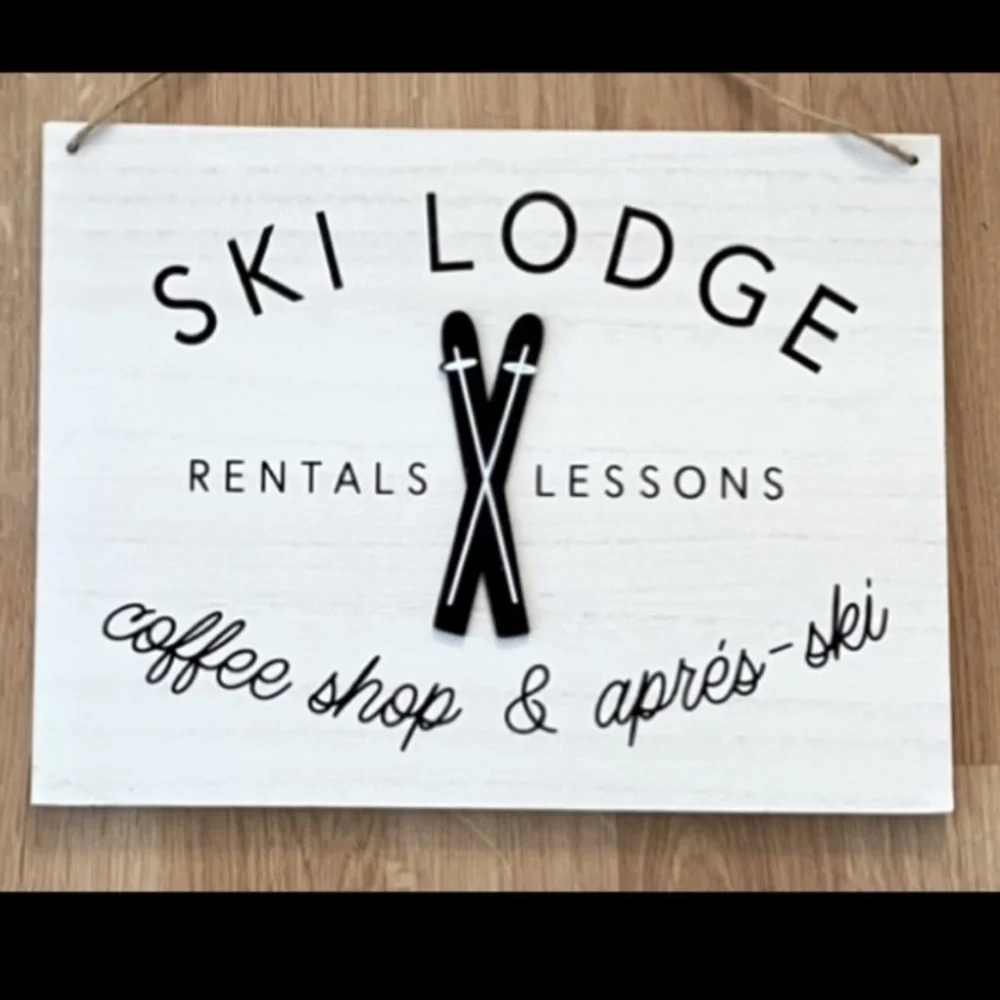 TARGET Ski Lodge wall Sign rustic Wooden WINTER holiday decor farmhouse 12x15